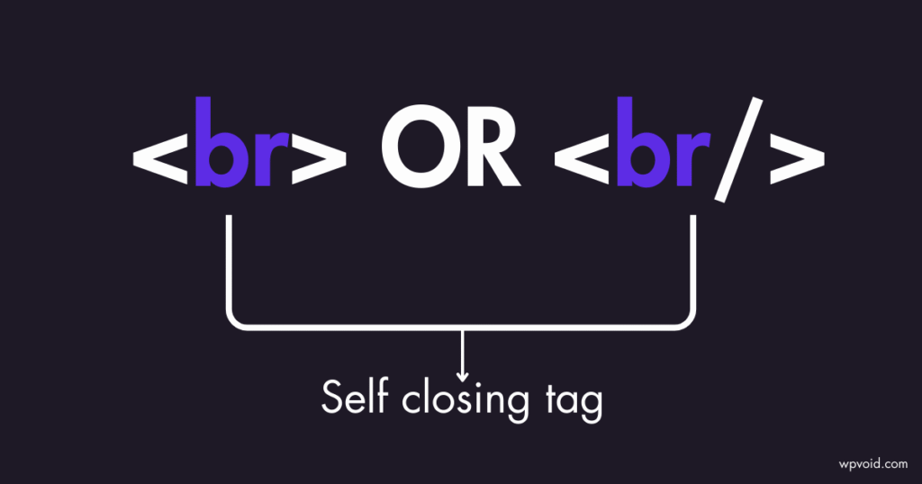 Self Closing Tag in HTML