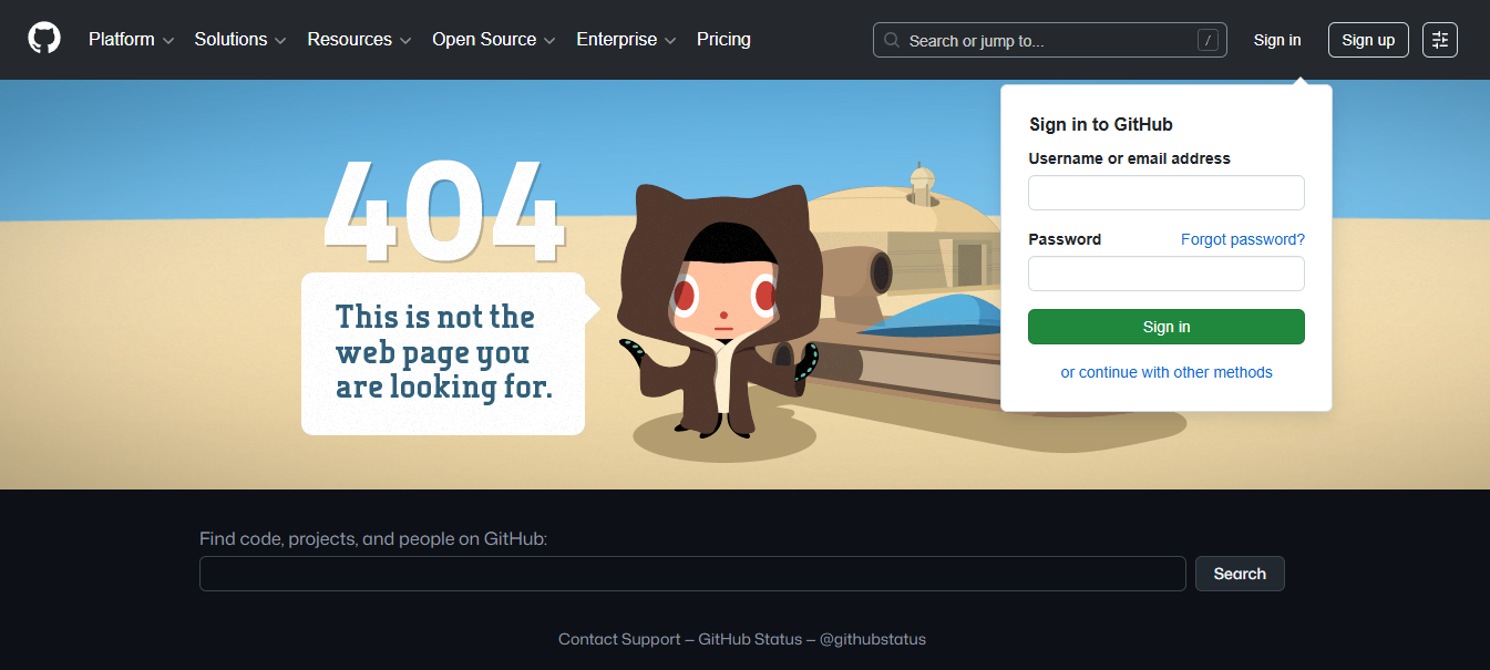 Github page as best 404 pages
