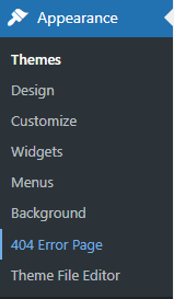 navigate appearance and click on 404 error